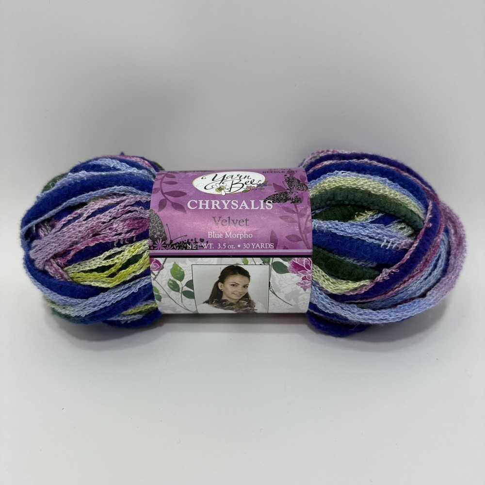 Yarn Bee Chrysalis Velvet Yarn Blue Morpho 320 Super Bulky 3.5oz 30yd NEW